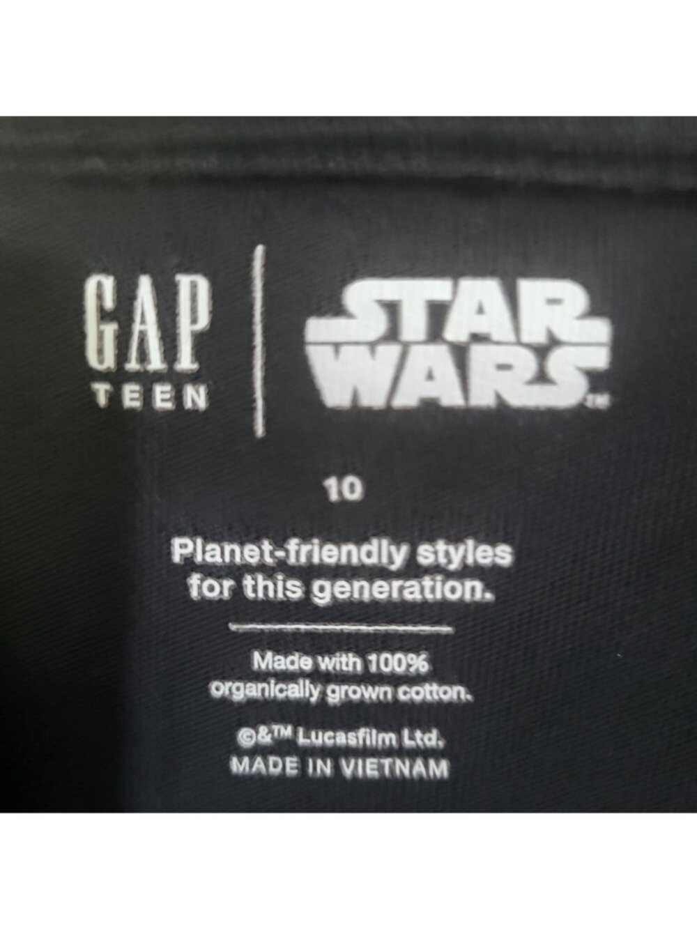 GAP Teen x STAR WARS SZ 10 Moonless Night LS Graphic T Shirt Return of the Jedi - Picture 4 of 9